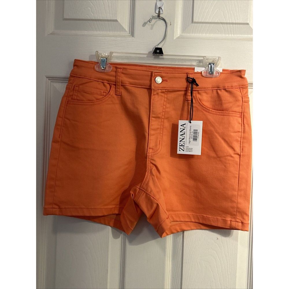 NWT! ZENANA‎ Shorts Coral High Rise Stretch Women's XL